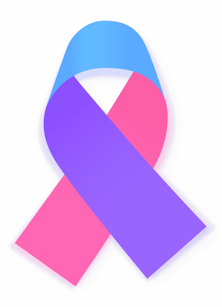 Purple ribbon for Oral Cancer Awareness month.